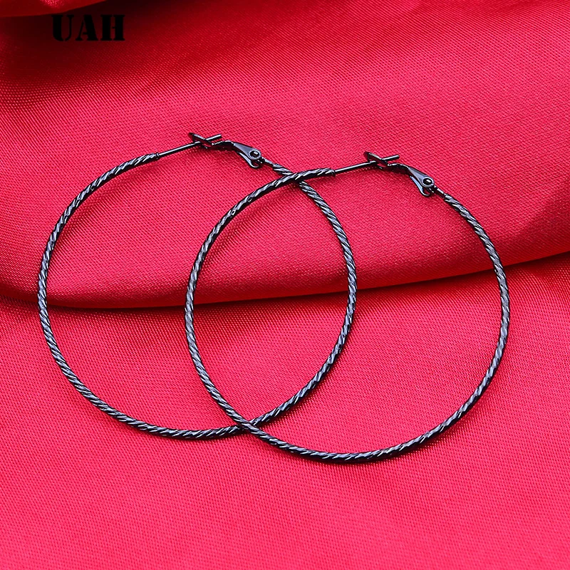 UAH/женские серьги для девочек 304 серьга-Кольцо из нержавеющей стали золотистого