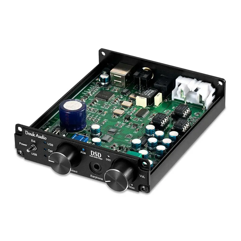 DOUK аудио мини XMOS XU208 USB DAC аудио декодер DSD256 HiFi преобразователь усилителя для наушников RCA PCM384K/32 бит