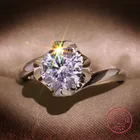 Простое женское свадебное ювелирное изделие из стерлингового серебра 925 пробы круглый цветок 1,5 карат обручальное женское кольцо ювелирные изделия Anillos Mujer