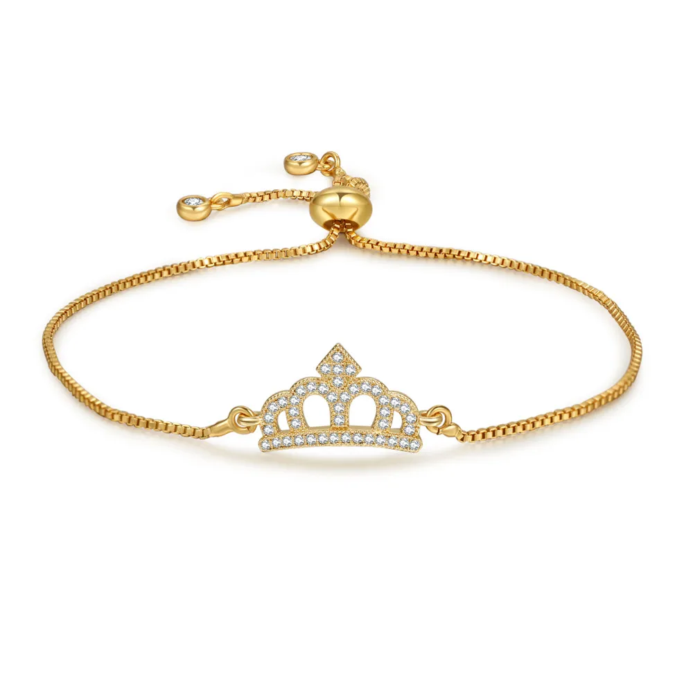 

Cubic Zircon Bracelets Crown Classic Fashion Adjustable Chain Bracelet For Women Fine Fashion Jewelry Wedding Friends Gifts