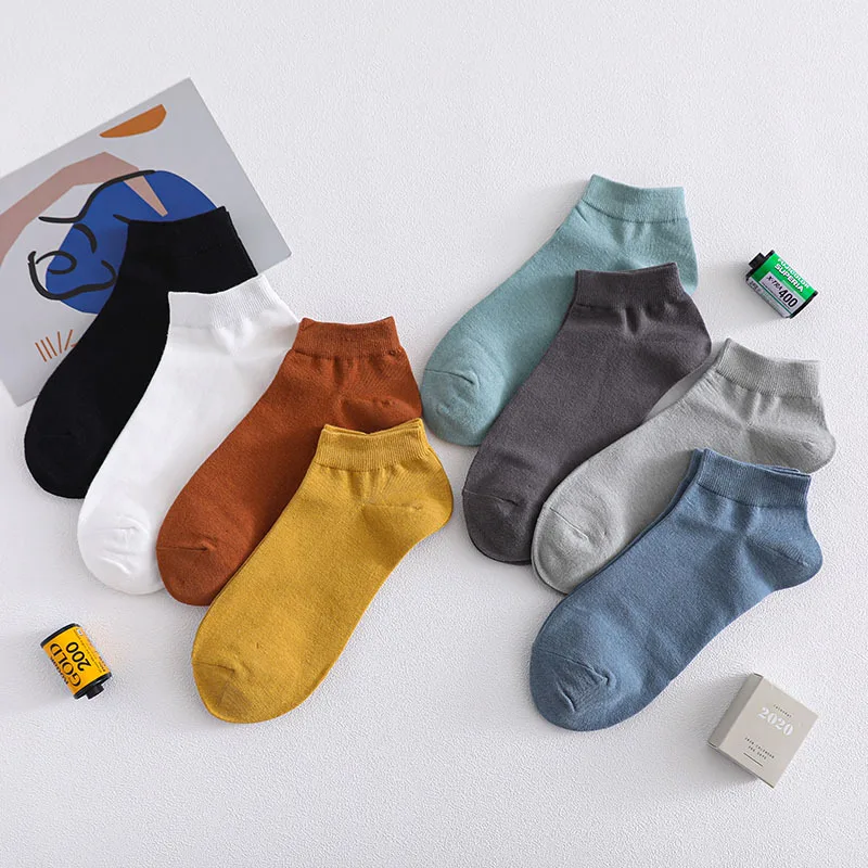 Весны и лета мужские хлопковые носки до лодыжки для деловые повседневные