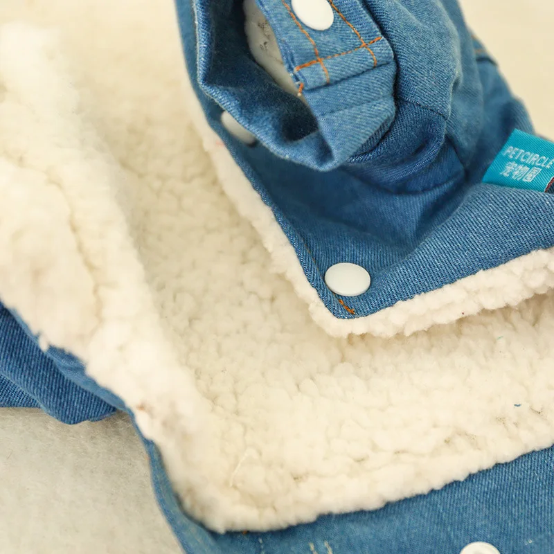 Меховой ошейник для собак джинсовое пальто одежда щенков с буквенным принтом