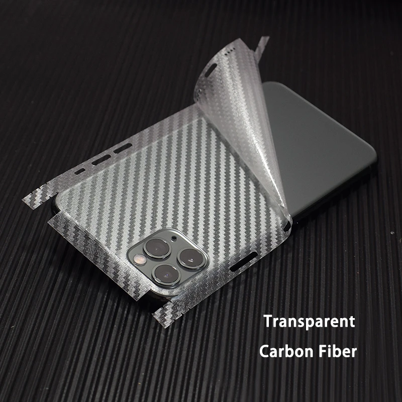 Clear Carbon Fiber Прозрачная 3D пленка из углеродного волокна, пленка для телефона, задняя наклейка для iPhone 11 Pro XS MAX XR X 8 7 6 6S Plus, прозрачная наклейка - Цвет: Clear Carbon Fiber