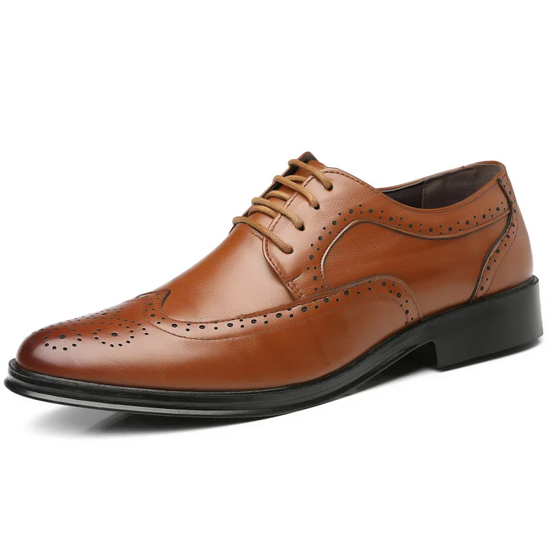 

Big Size 47 Italian Fashion Elegant Oxford Shoes for Men Brogue Leather Lace Up Formal Wedding Shoes Pointed Toe Dress Shoes