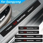 4 шт. защитные наклейки на пороги автомобиля, наклейки для SsangYong Actyon Rexton, Korando Rodius Kyron Tivoli Musso XLV Stavic