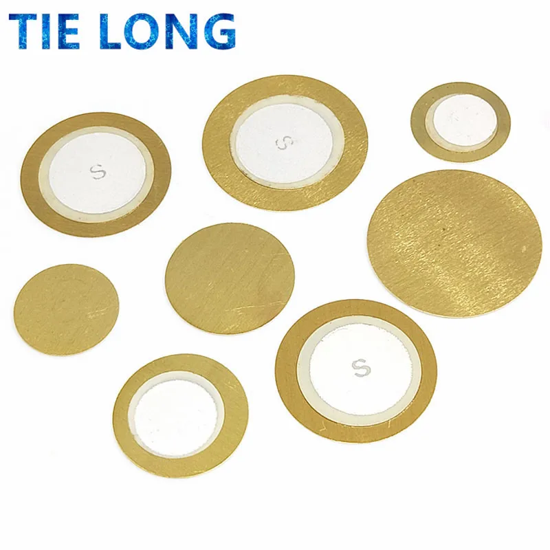 10pcs Piezo Elements Buzzer Sounder Sensor Trigger Drum Disc Copper Speaker 12MM 20MM 27MM 35MM 50MM Piezoelectric | Электронные