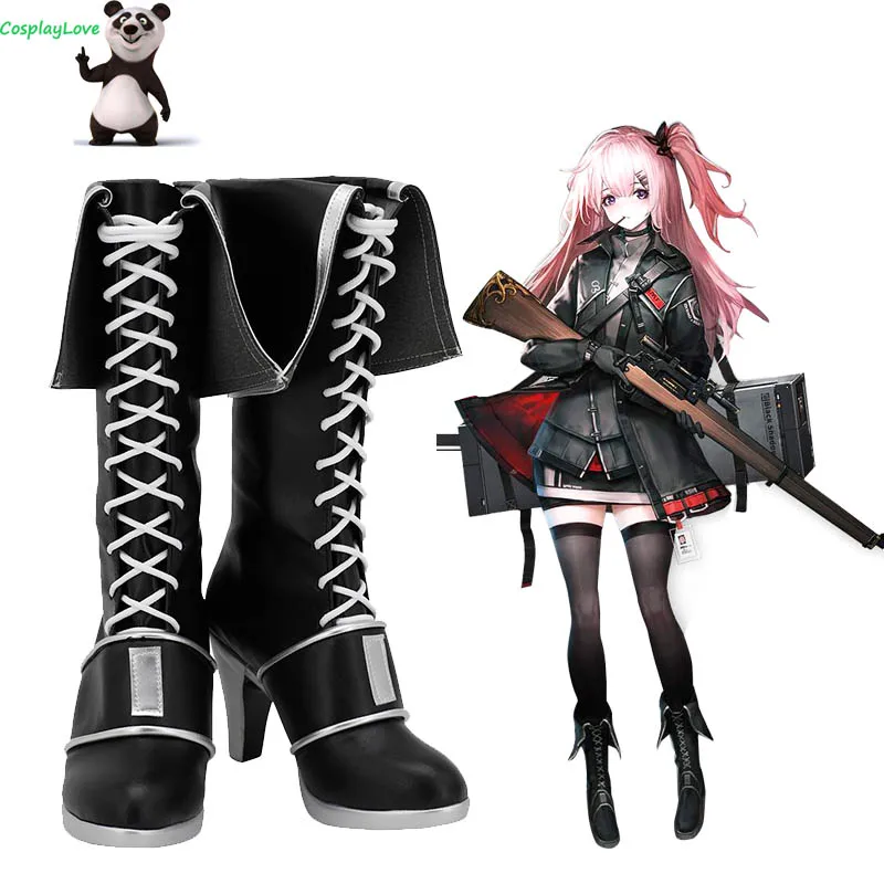 

Arknights Ambriel Black Shoes Cosplay Long Boots High Heel Leather Custom Made For Party Christmas Halloween