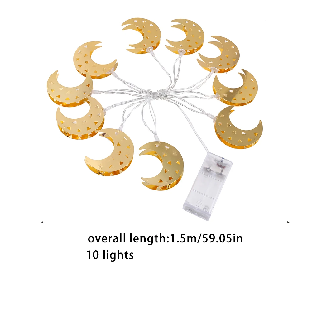 

Eid Mubarak Light String Ramadan LED Fairy String Light Lamp Home Decoration with Pattern Warm White Light Golden 10LED 1.5m