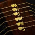 Ожерелье из нержавеющей стали под заказ с 26 буквами и золотыми инициалами, Женская цепочка, чокер сделай сам, сердце для женщин, бижутерия с именем под заказ