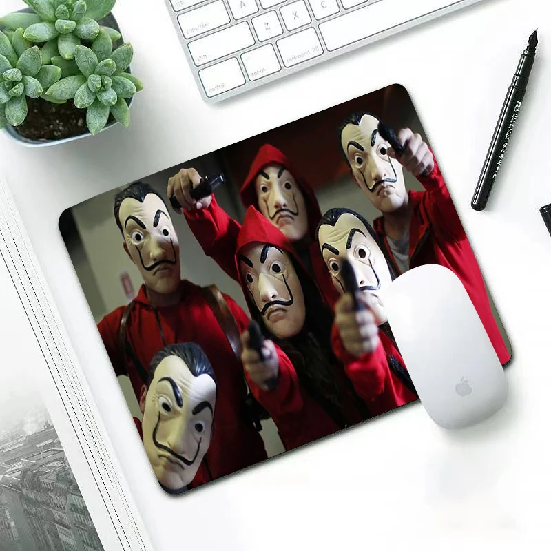 

paper house netflix Small Gaming Mouse Pad 180x220/200X250mm Mousepad Gamer Computer Desk Mat Pad Gamer Mouse Mat for PC