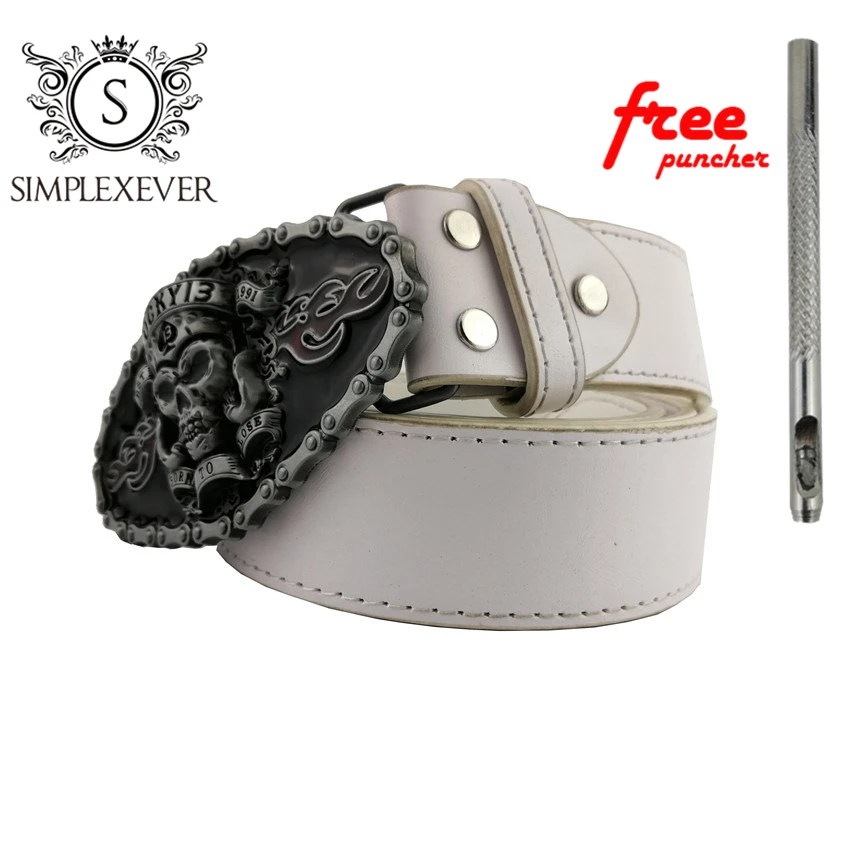 Череп в ковбойском стиле подарок пряжка на ремешке для Для мужчин серебрянное