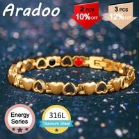aradoo magnetic bracelet clasp bracelet fashion gift stainless steel bracelet women metal bracelet holiday gift for bracelet
