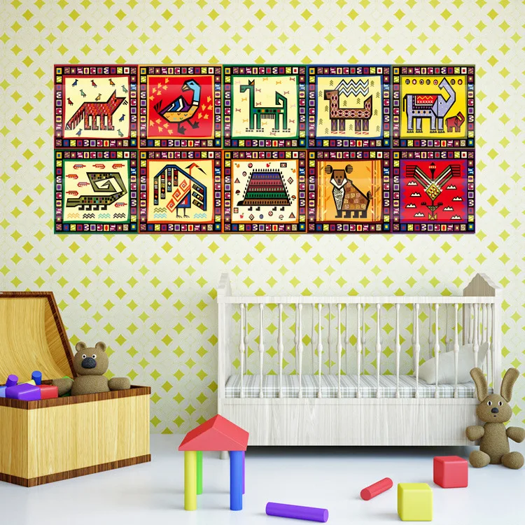 Amazon новый стиль плитки наклейки мультфильм креативная детская комната
