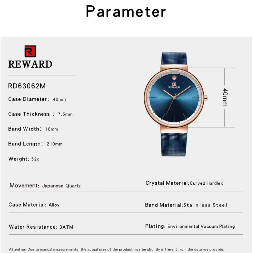 

REWARD Fashion Mens Watches Top Brand Luxury Quartz Watch Men Casual Slim Mesh Steel Waterproof Sport Watch Relogio Masculino