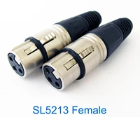 10pcs sl5213 xlr 3pin female jack microphone mic speaker cable audio connector