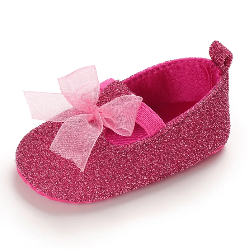 

Baby 0-18M Princess Newborn Infant Baby Girls Shoes Christmas Baby Shoes Bow First Walkers Non-slip Footwear Crib Shoes Pink