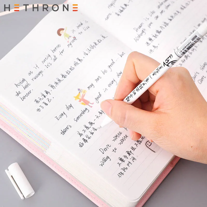 Гелевая ручка Hethrone high kawai с принтом в виде листьев милый набор гелевых ручек для