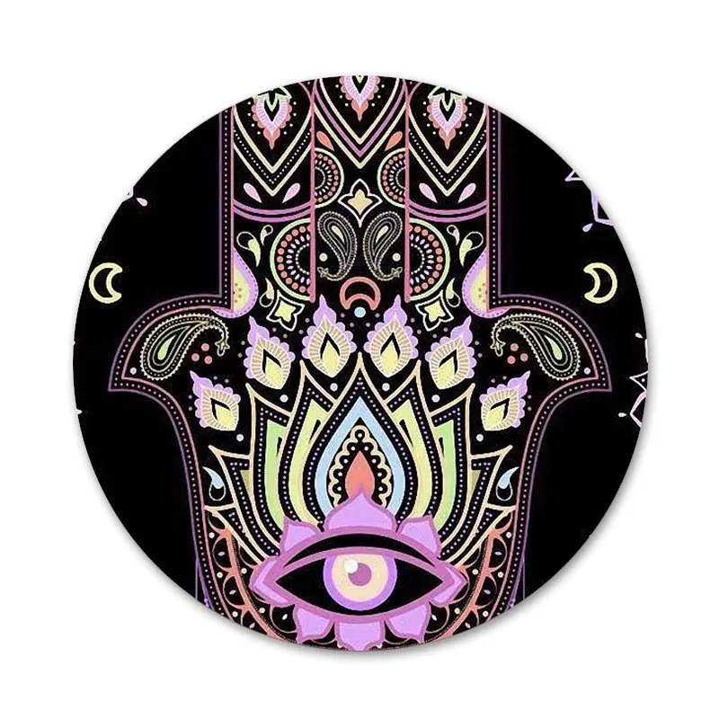 

Hamsa Hand of Fatima Icons Pins Badge Decoration Brooches Metal Badges For Backpack Decoration
