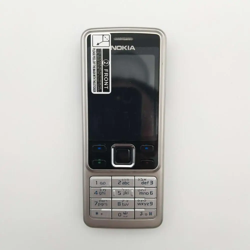 Восстановленный разблокированный Nokia 6300 5MP GSM поддержка русская и арабская клавиатура мобильный телефон трехдиапазонный многоязычный - Цвет: Серебристый
