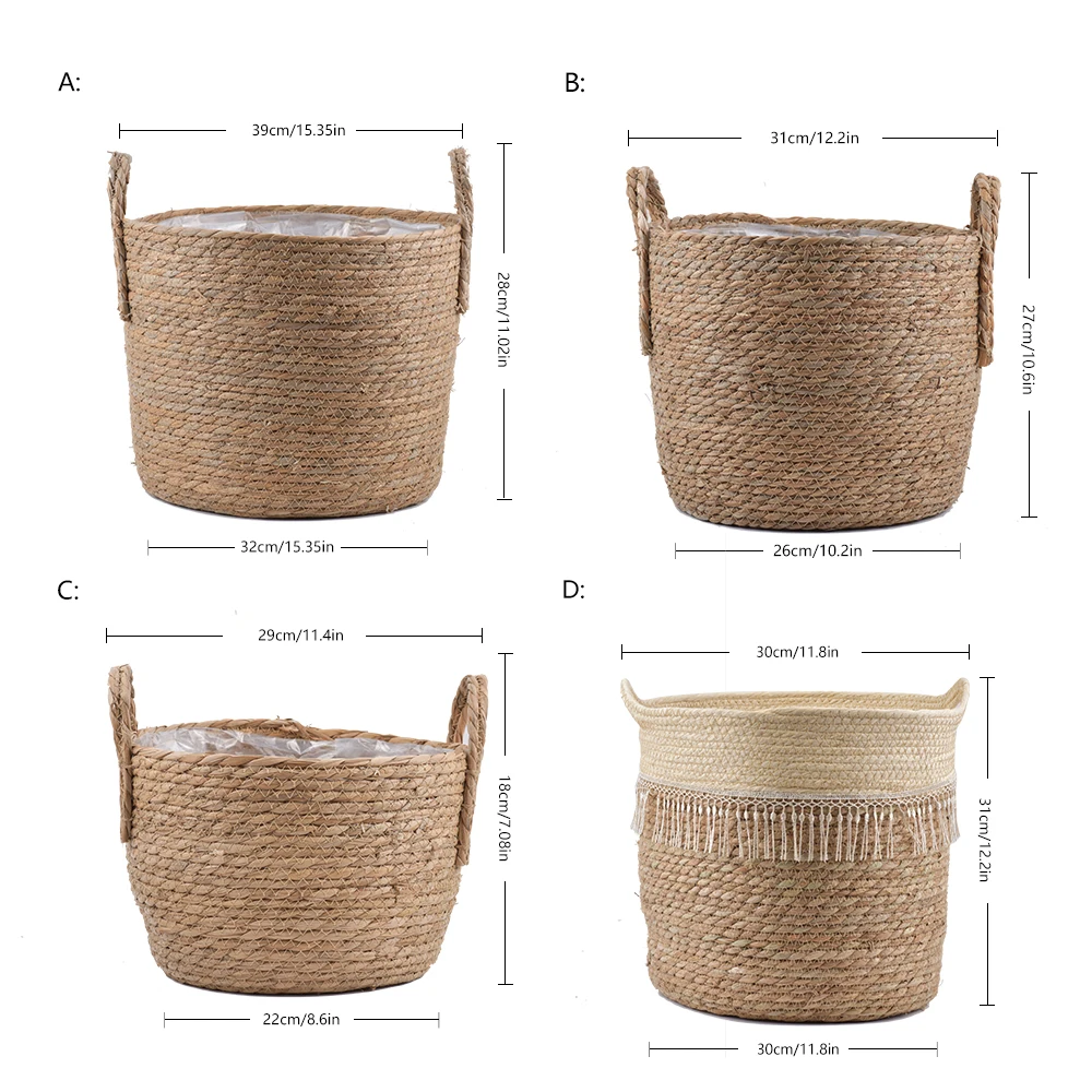 Корзина для хранения одежды романтичная плетеная домашняя корзина ручной работы