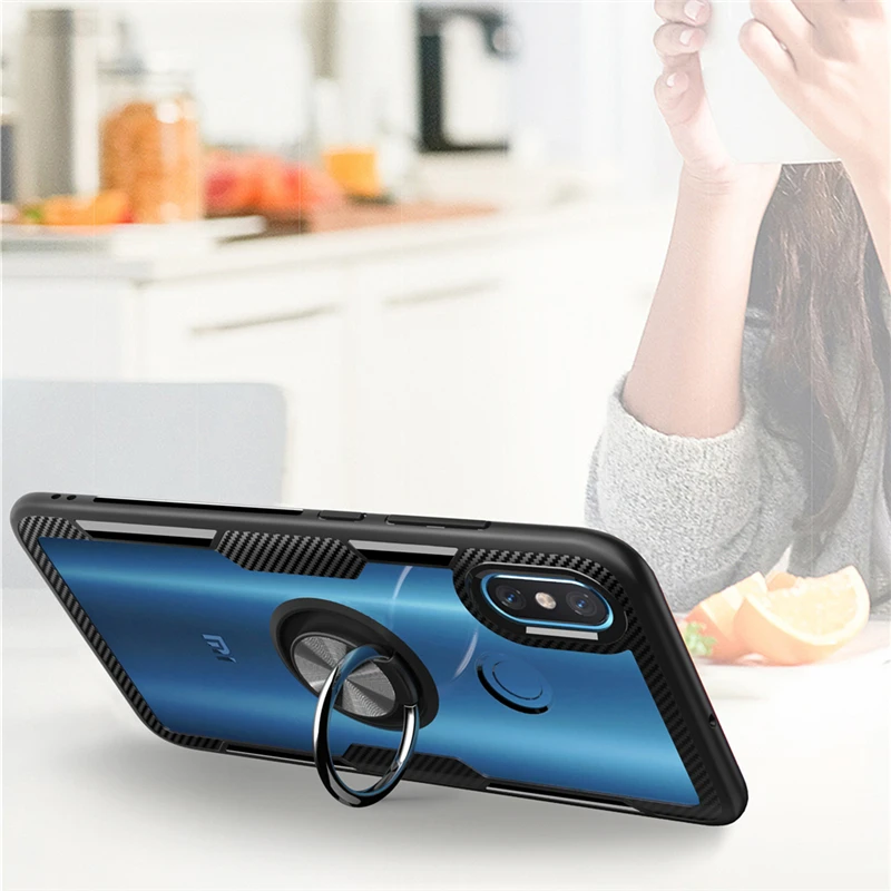 Car Holder Ring Case For Xiaomi Mi 8 9 SE Mi8 Mi9 Transparent Shockproof Phone Back Cover Xiomi Xiao mi 9SE 8SE On |