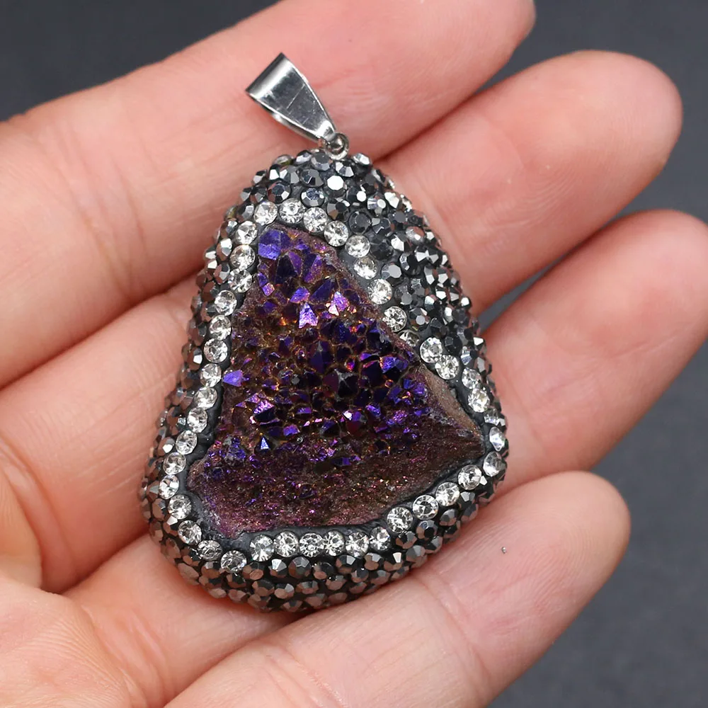 

Irregular Natural Stone Charm Pendant Crystal Bud for Jewelry Making DIY Bracelet Earring Necklace Accessories 30x40-35x45mm
