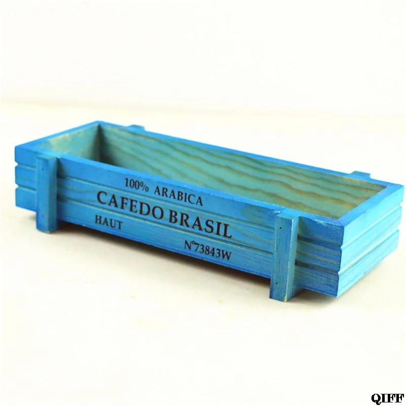 

Vintage Wood Garden Flower Planter Succulent Pot Rectangle Trough Box Plant Bed