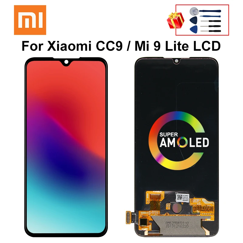 6 39 ''Супер AMOLED для Xiaomi Mi CC9 LCD MI 9 Lite дисплей сенсорный экран дигитайзер Замена