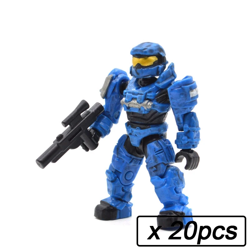 20 шт./лот, строительные блоки "воины", "люди", кирпичи, Halo Wars, игры, пластиковые доспехи для детей, сделай сам, подарки, игрушки с оружием, пистолеты - Цвет: 20pcs MB97