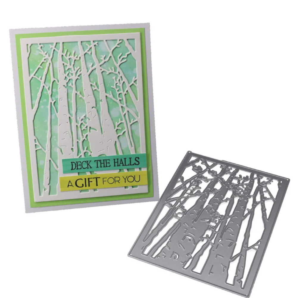 

Winter Tree Trunk Rectangle Metal Cutting Dies Stencil for DIY Scrapbooking Decorative Craft Paper Cards Making New 2020 Die Cut
