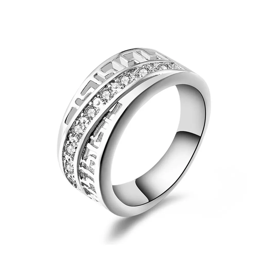 

New Trendcy Creativity Opening Hollow Flower Claw Shape Charming Jewelry Accessories Rings For Women Silver color Anillos Mujer