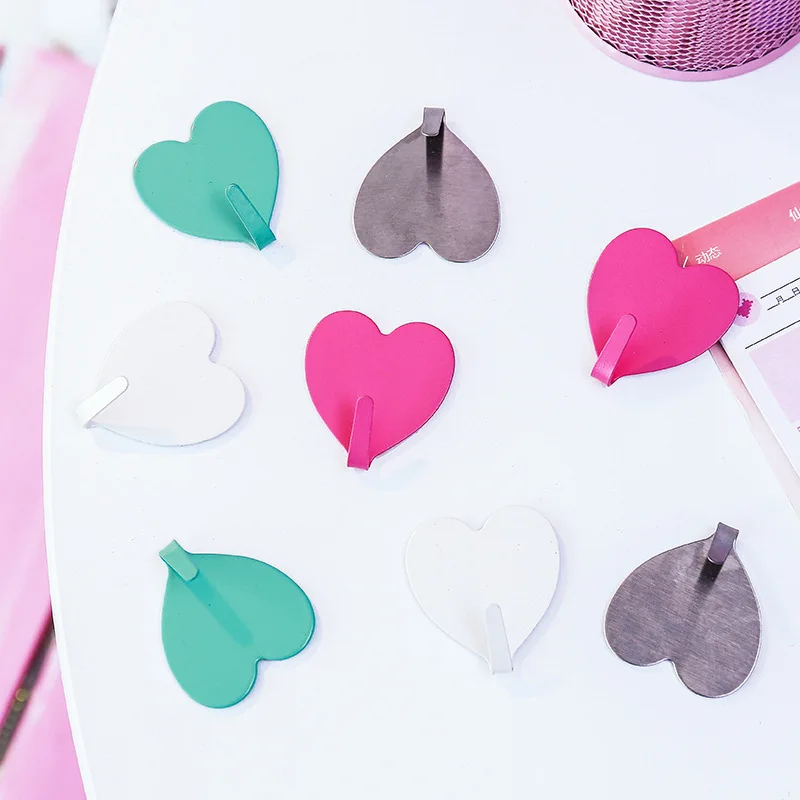 Симпатичный настенный крючок простой розовый серебряный из нержавеющей стали