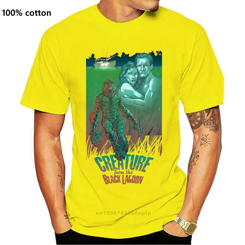

Creature From The Black Lagoon Movie Poster Men Tee Shirt Streetwear Harajuku T Shirt Gym T Shirts Black Of White