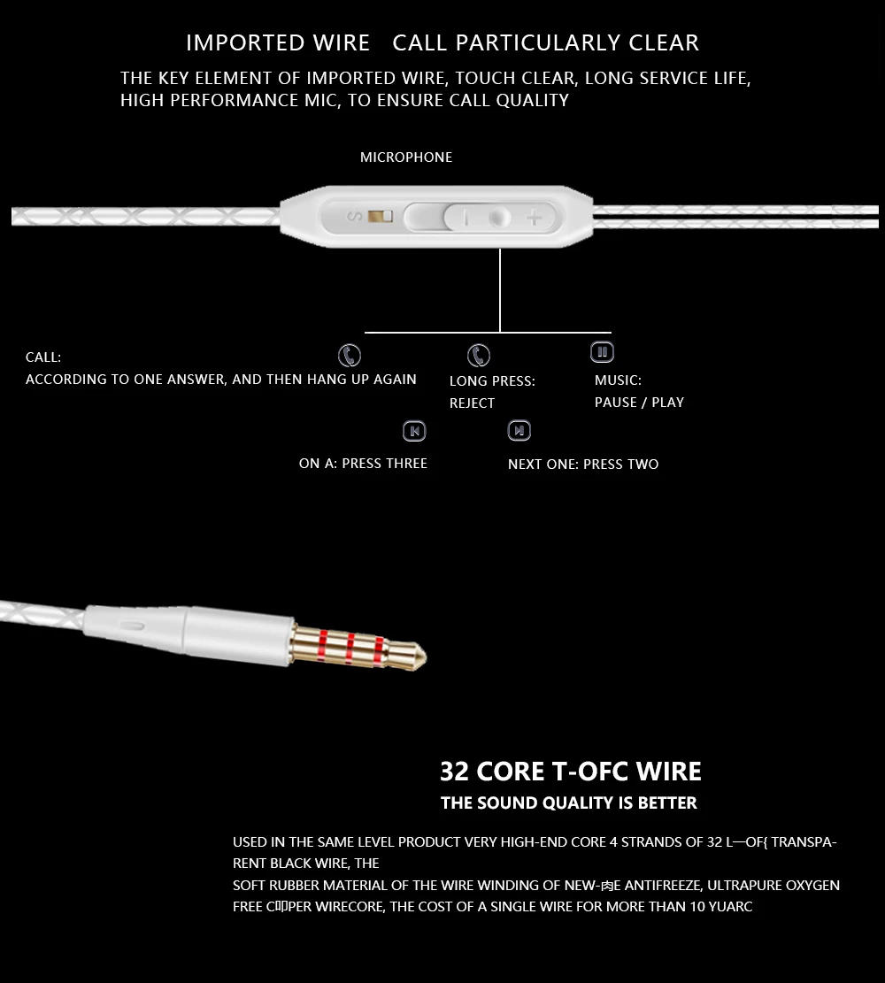 Оригинальные проводные наушники FG002 спортивные с супер басами музыкальные