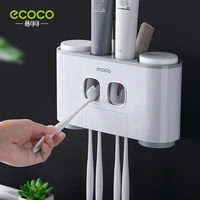 ecoco automatic toothpaste squeezer dispenser set with wall mounted kids hands free for bathroom accessories