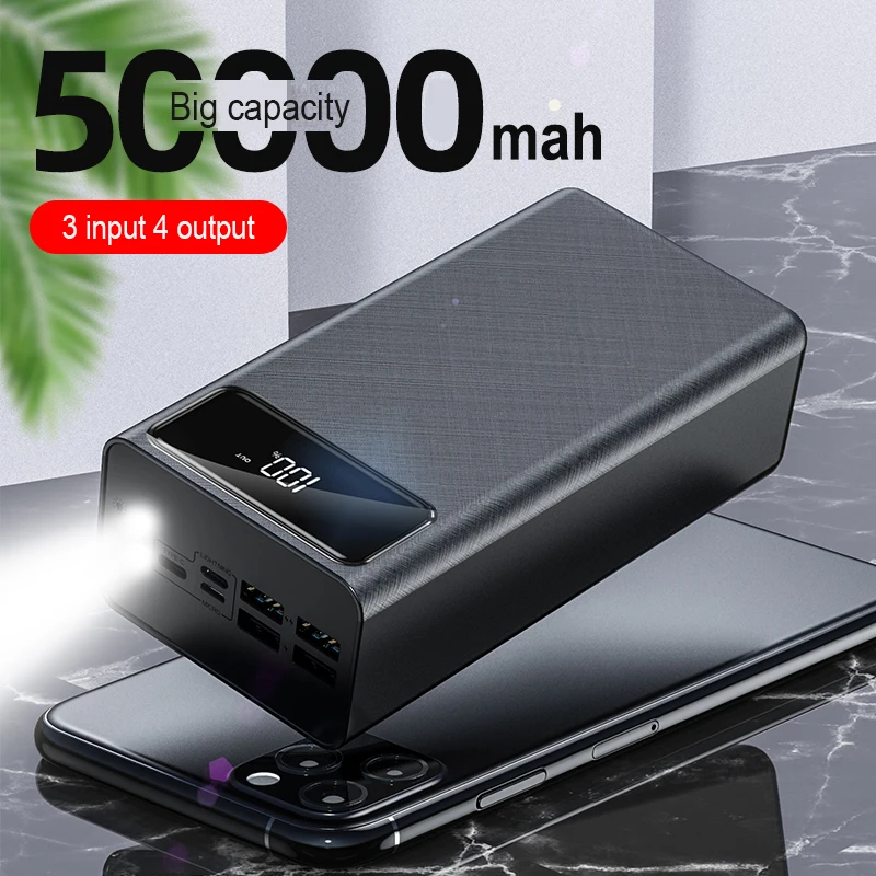 

Портативное зарядное устройство 50000 мА · ч с 4 USB-портами micro-c