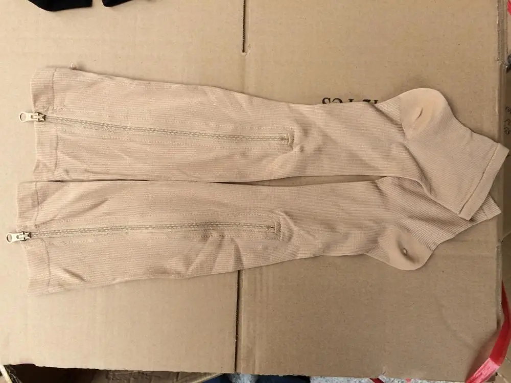 Лидер продаж женские компрессионные чулки на молнии для сжигания жира тонкие