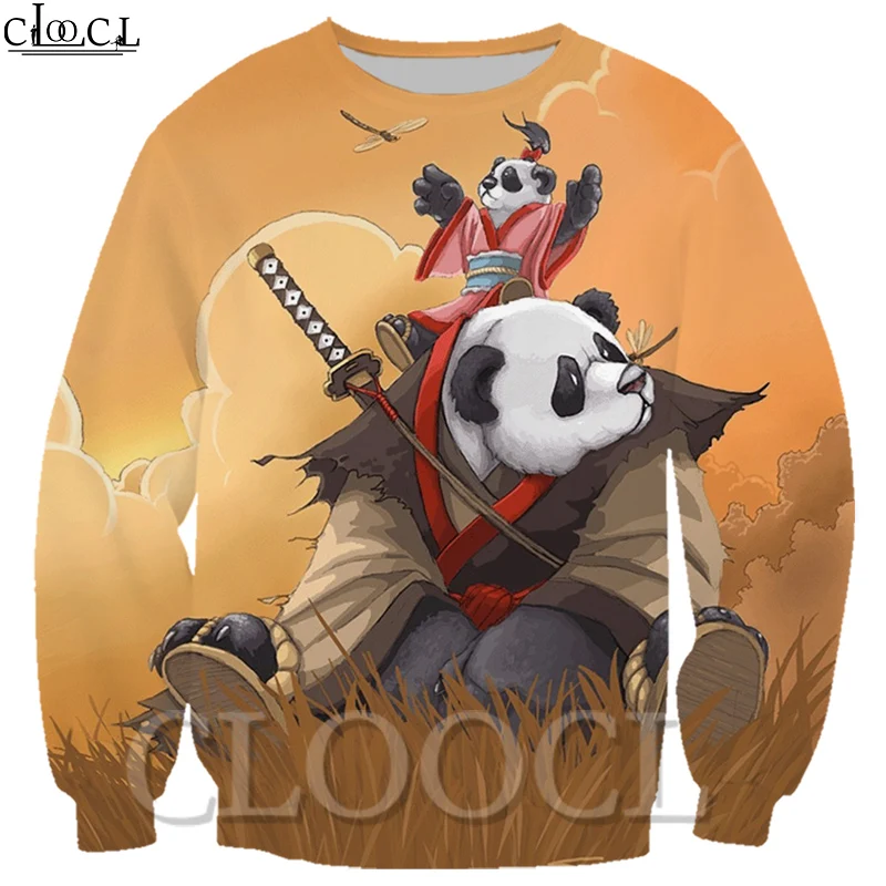 

CLOOCL Cartoon Sweatshirts Cute Panda 3D Print Women Men O-neck Sportswear Casual Style Streetwear All-match Pullover Tops