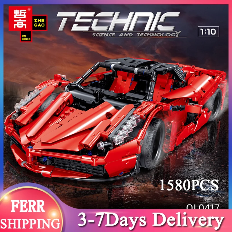 

Модель спортивного автомобиля Laferrali QL0417, гоночная модель для детей и мальчиков, 1580 шт., сборные детали, строительные блоки, игрушки для детей,...