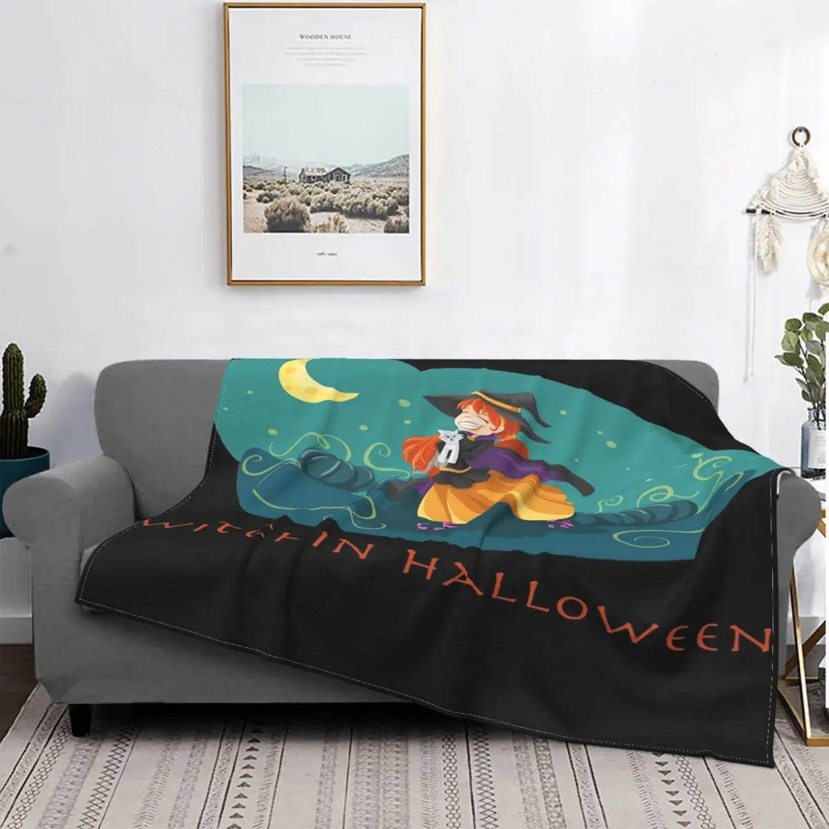 

Witchin Halloween 1 manta colcha cama a cuadros edredones playa cubierta de verano manta a cuadros y fundas