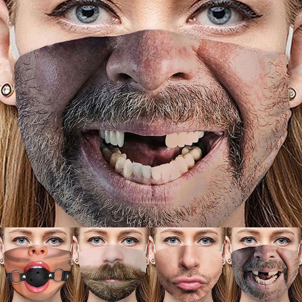 

Забавной бородкой, Big Mouth Косплэй Для женщин мужчин маски унисекс уход за кожей лица защиты пылезащитные боты для велоспорта пятна дышащие в...