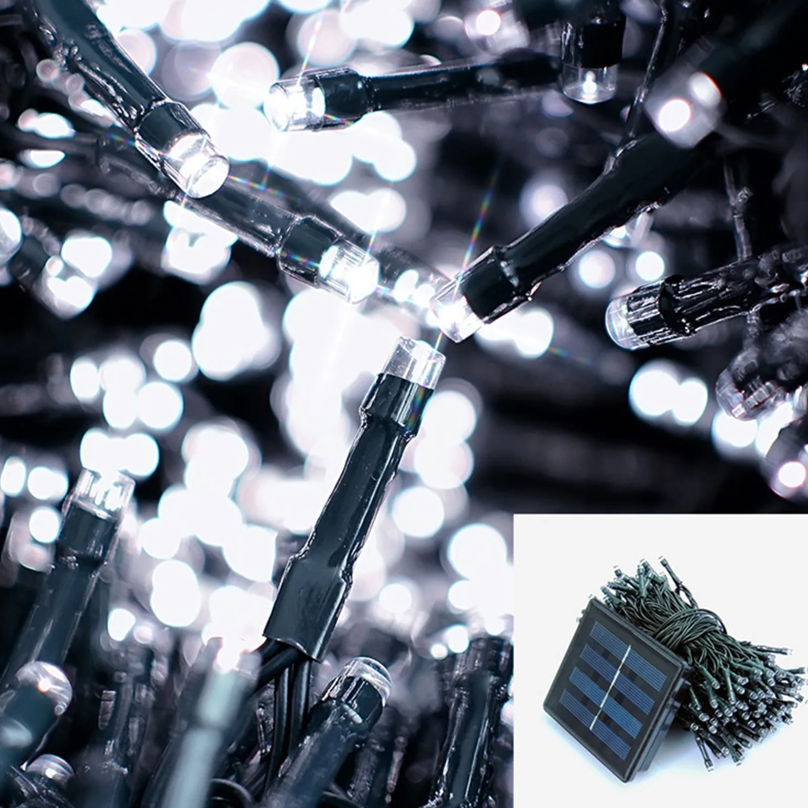 Гирлянда с 50 светодиодами на солнечной батарее водонепроницаемая уличная лампа