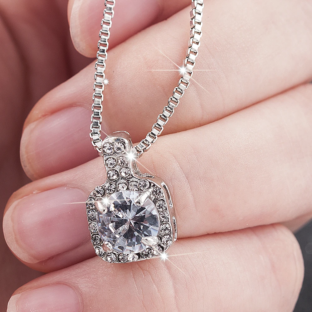 Женская подвеска с кристаллом цирконом квадратная 2020|Ожерелья подвеской| |