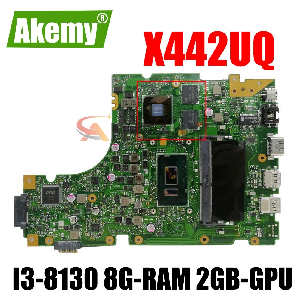 

Akemy Laptop motherboard For Asus X442UQ X442UN X442UNR X442UF X442UR A480U X442U mainboard W/ I3-8130 8G-RAM 2GB-GPU