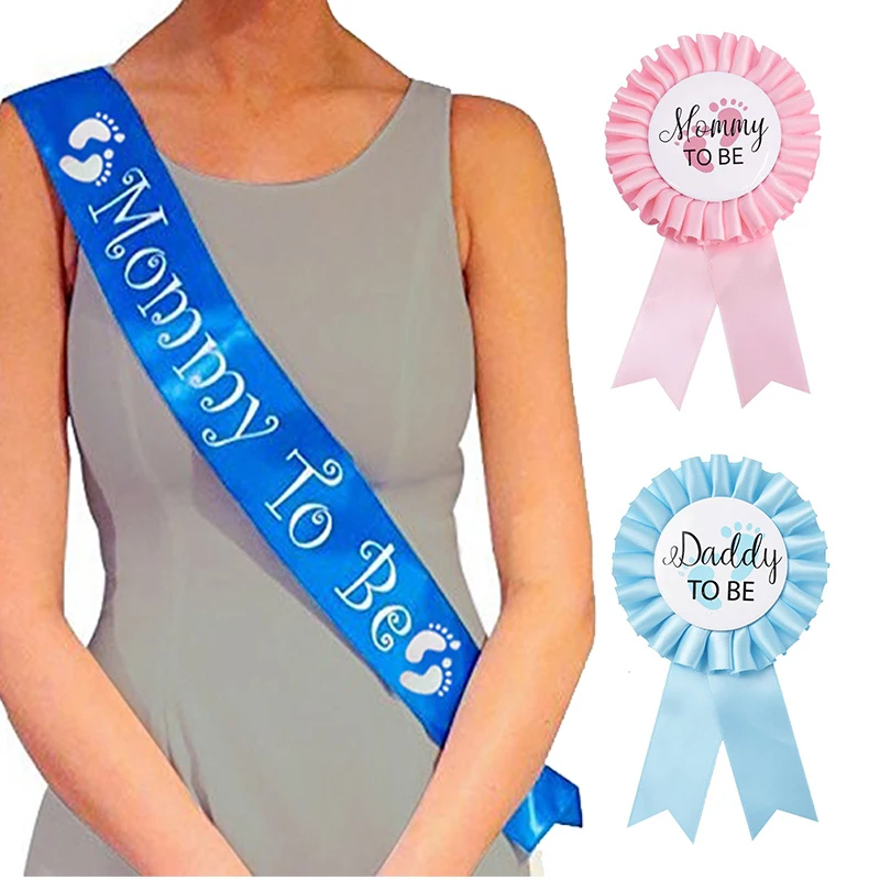 Атласная лента для будущей матери розовые Наплечные ремни мам праздничные