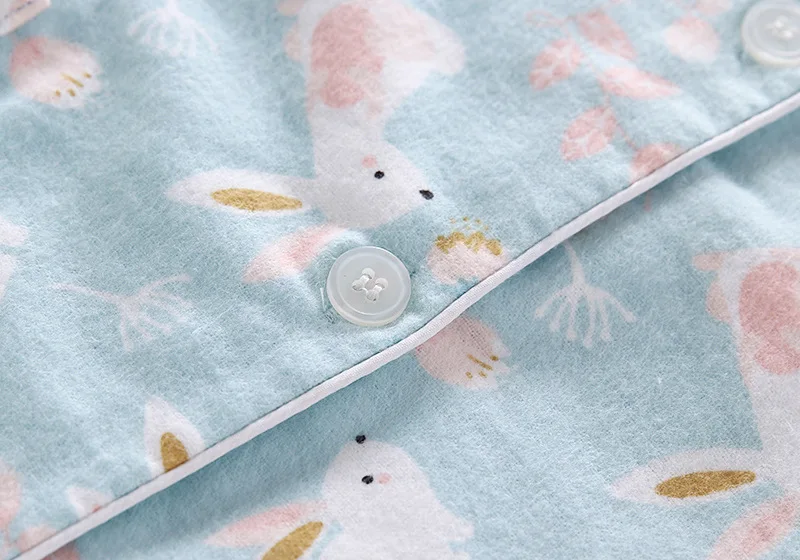 

2020 New Pajamas Women Kawaii Cartoon Pajamas 100% Brushed Cotton Female Cute Night Suit Long Sleeve Sleepwear Big yard S-L