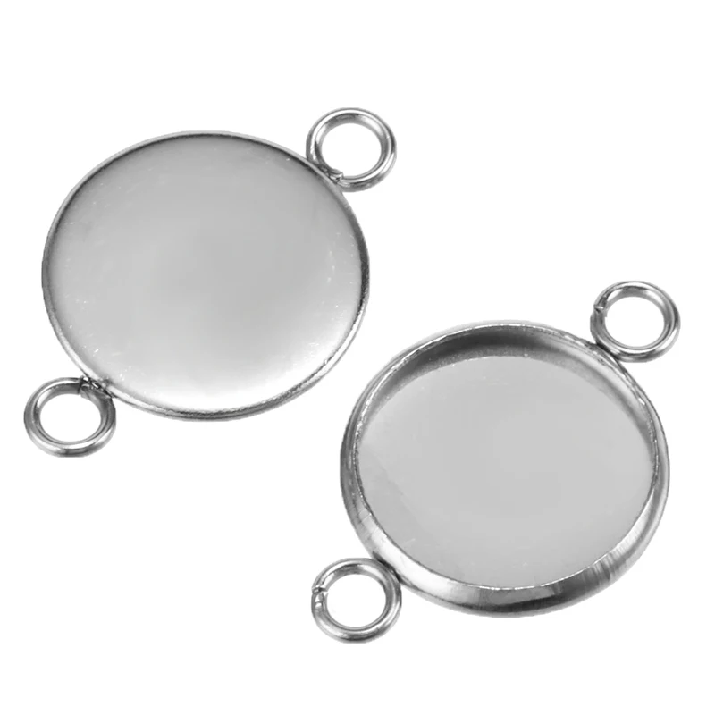 30 шт./компл. Нержавеющая сталь Кабошон Камея рамка базовой настройки разъем