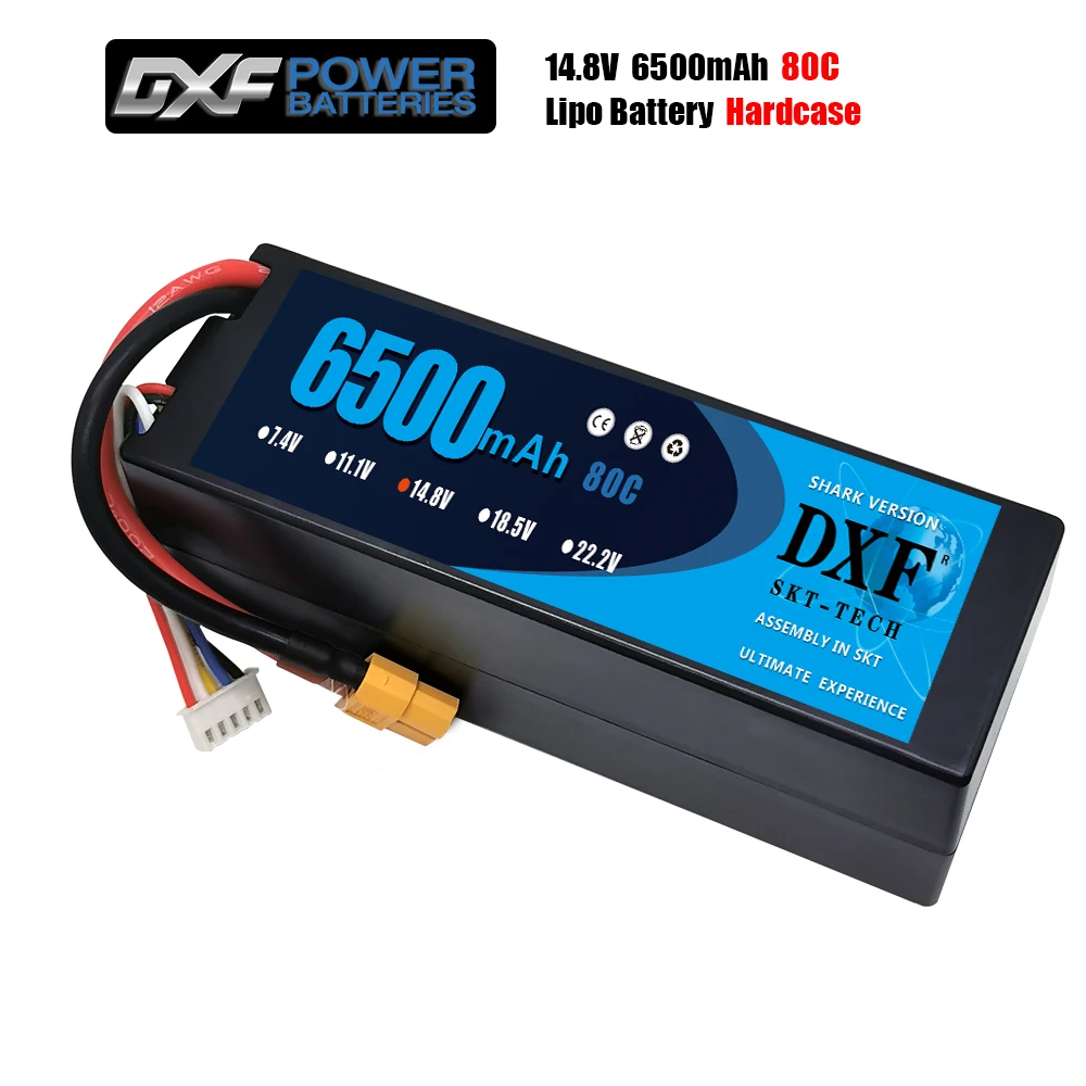 dxf power 6500mah lipo 4s 148 v 80c 160c жесткий чехол литий