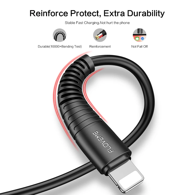 RAXFLY ПВХ USB кабель для iPhone X XS 8 7 Plus Lightning-USB зарядки 6 S iPad Air зарядное устройство Шнур |