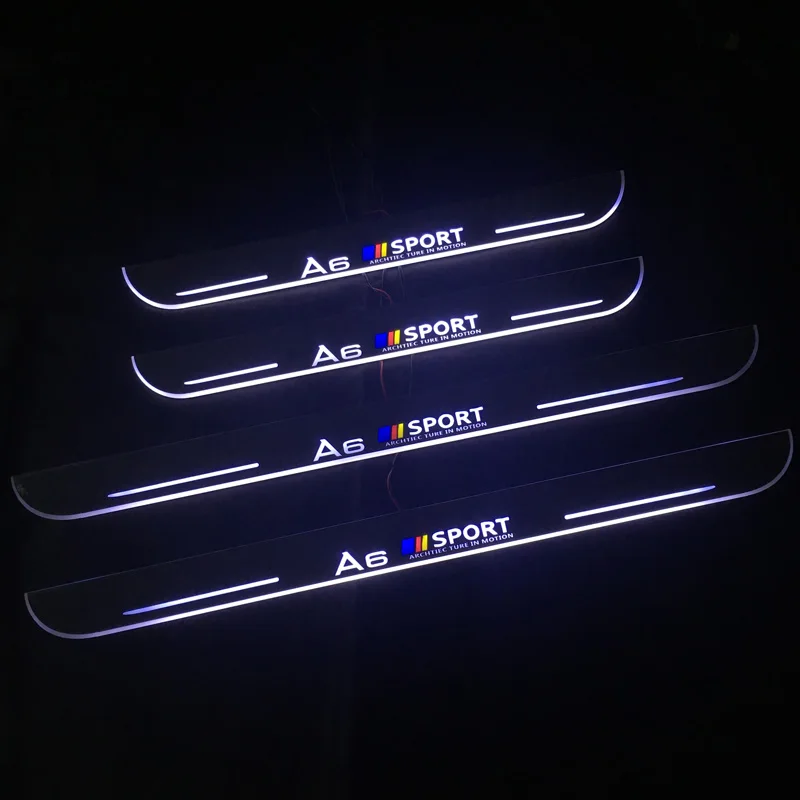 

Ultra-thin LED Door Sill Scuff Plate Pathway Dynamic Streamer light For Audi Q5 Q7 TT A3 A4 A5 A6 A7 Trim Pedal Car sticker